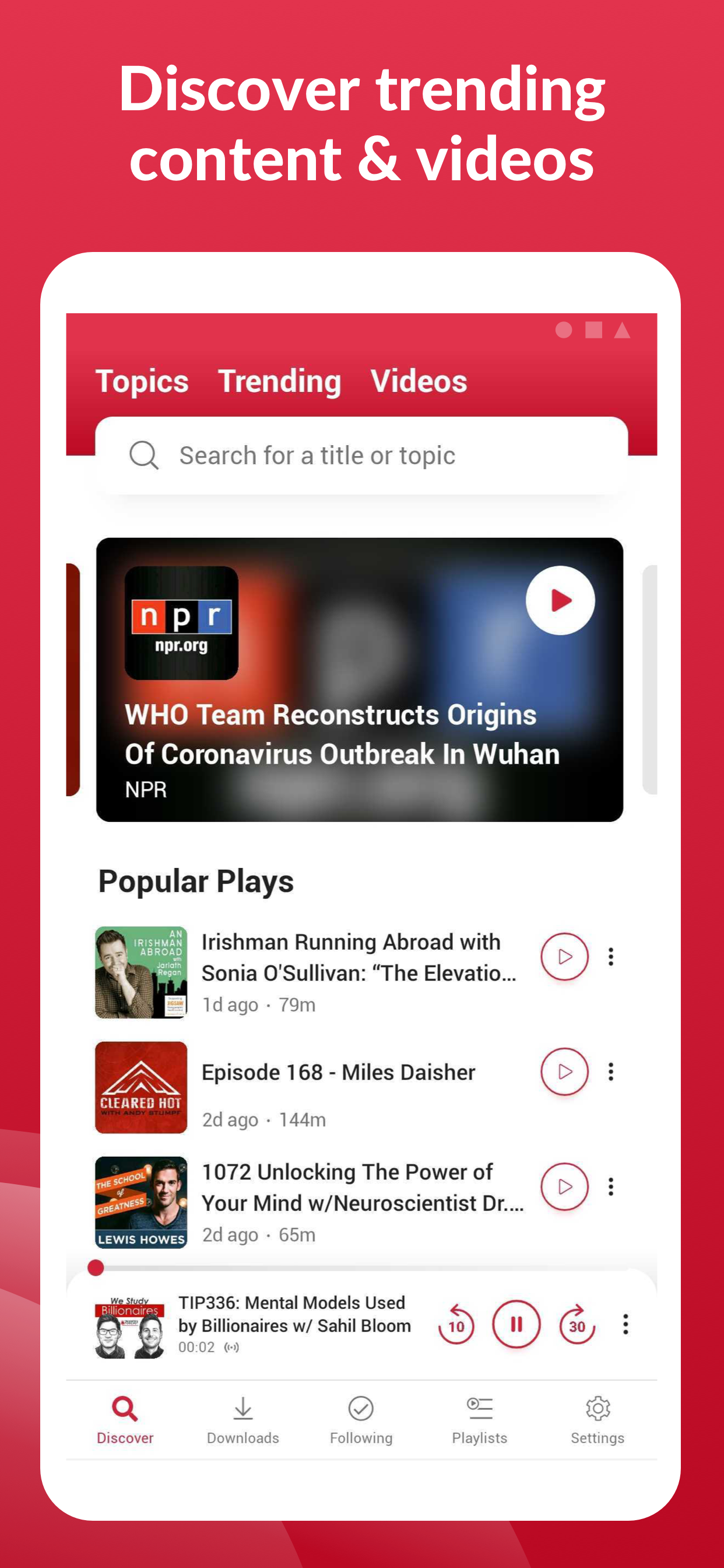 اسکرین شات 4 برنامه Offline Podcast App: Player FM