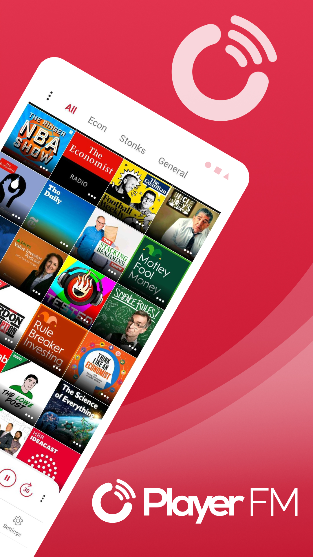 اسکرین شات 2 برنامه Offline Podcast App: Player FM