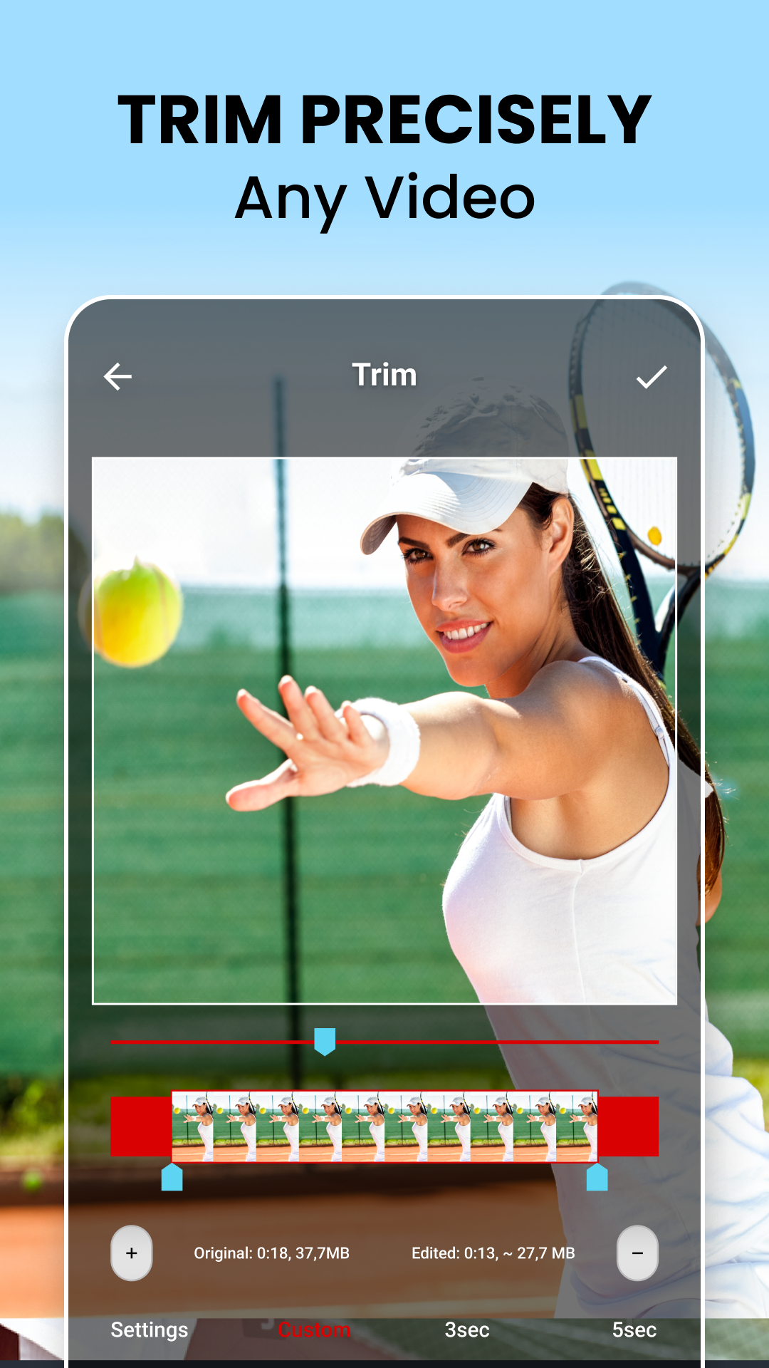 اسکرین شات 4 برنامه Crop, Cut & Trim Video Editor