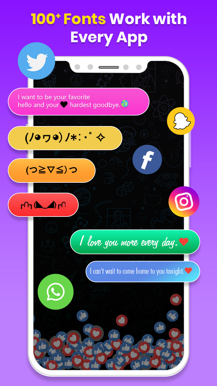 اسکرین شات 1 برنامه Fonts Keyboard - Stickers, GIF