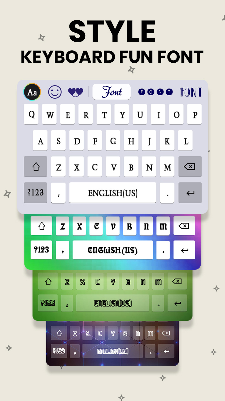 اسکرین شات 3 برنامه Fonts Keyboard - Stickers, GIF
