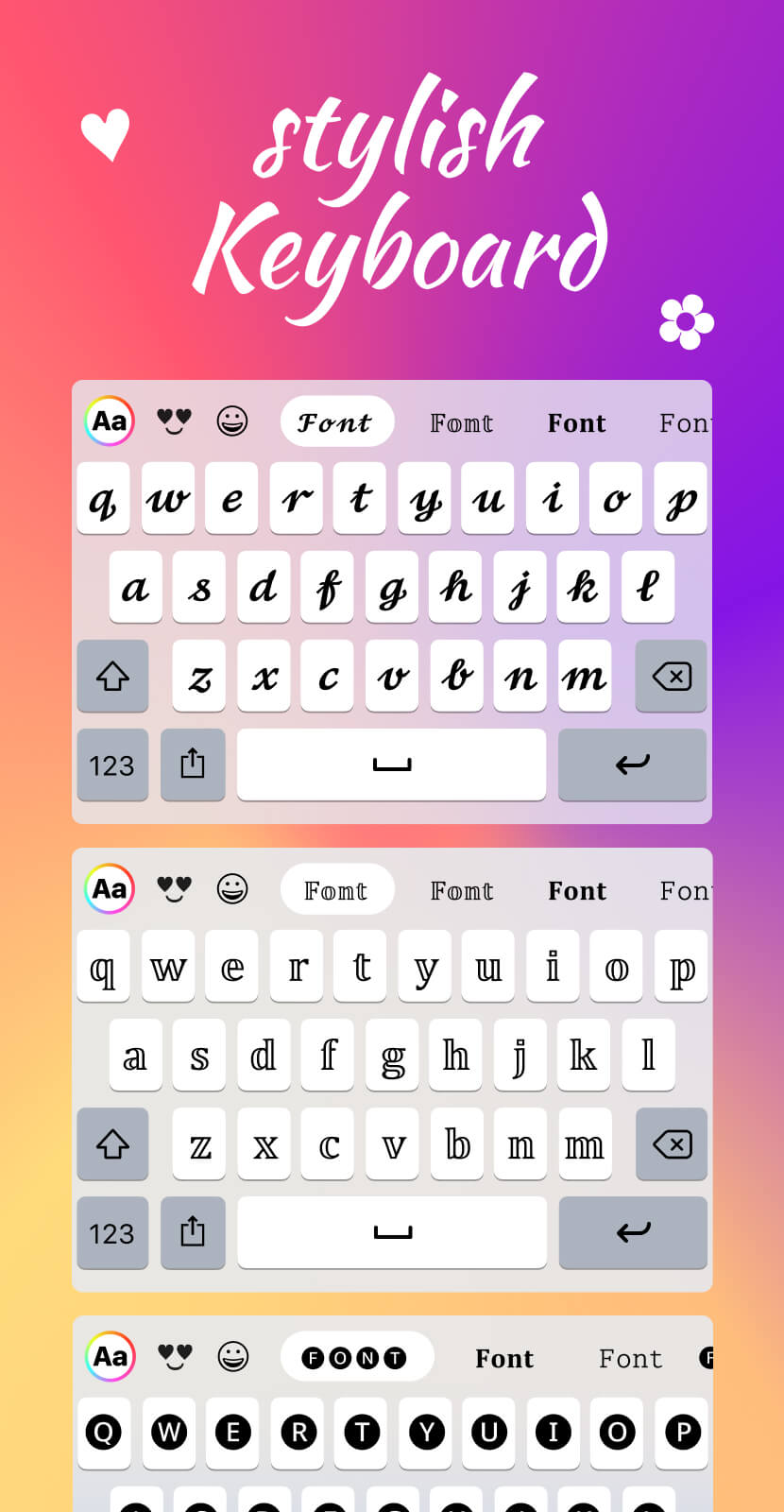 اسکرین شات 3 برنامه Fonts Keyboard Themes & Emoji
