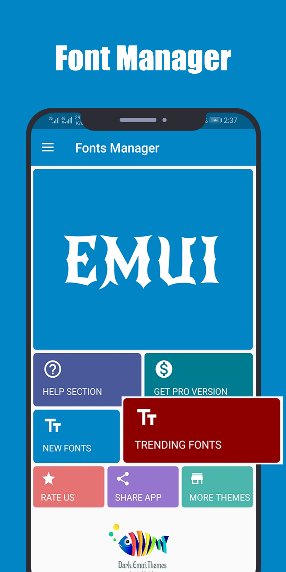 اسکرین شات 1 برنامه Font Manager for Huawei/Emui