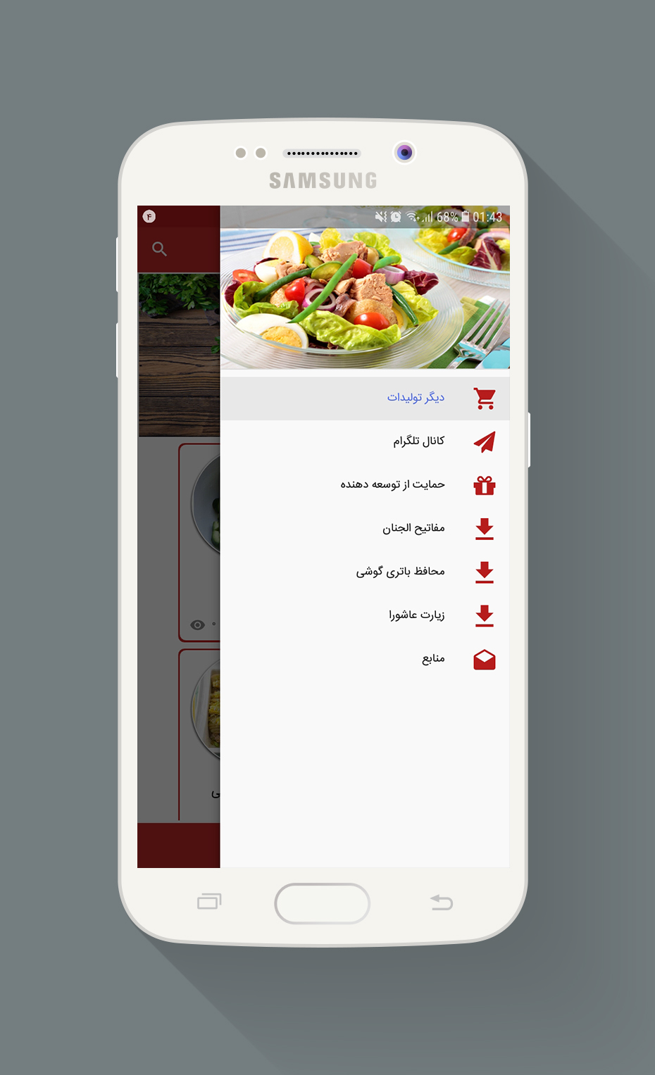 اسکرین شات 1 برنامه طرز تهیه انواع سالاد