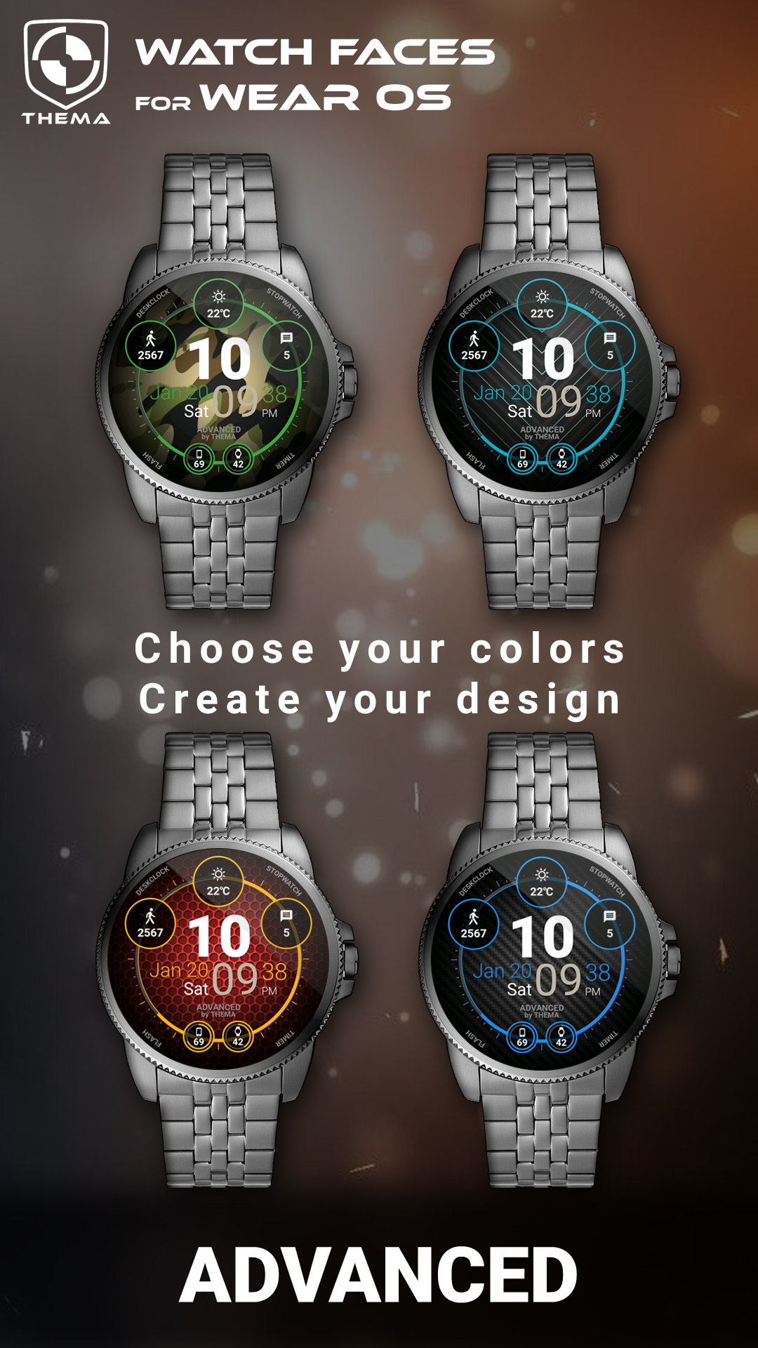 اسکرین شات 2 برنامه Advanced Watch Face