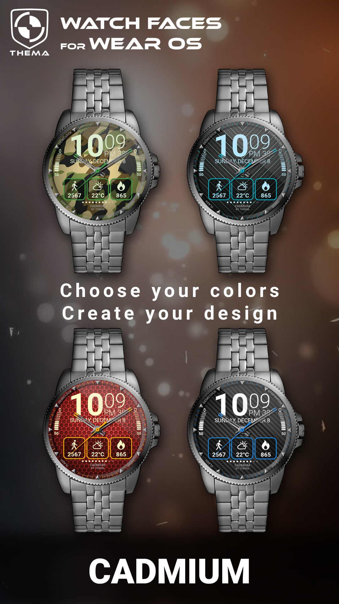 اسکرین شات 2 برنامه Cadmium Watch Face