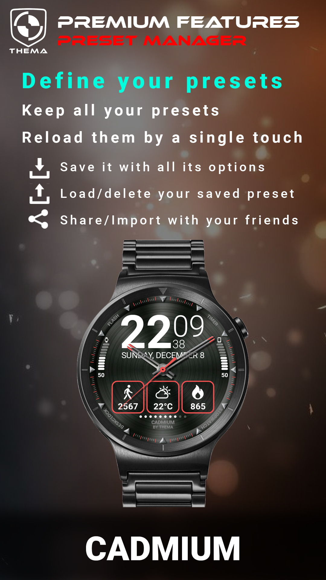 اسکرین شات 5 برنامه Cadmium Watch Face