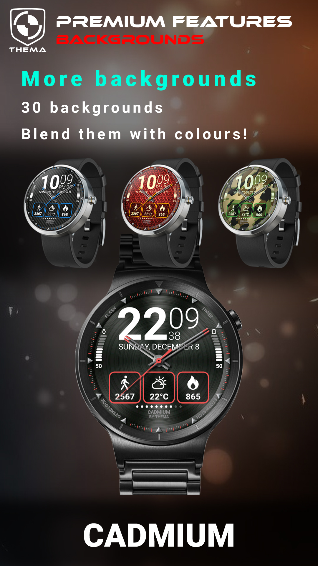 اسکرین شات 6 برنامه Cadmium Watch Face