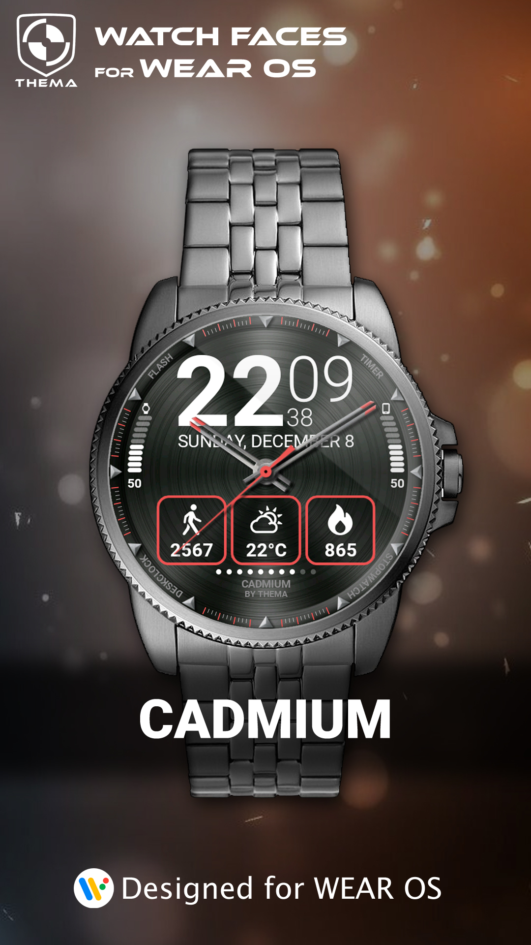 اسکرین شات 1 برنامه Cadmium Watch Face