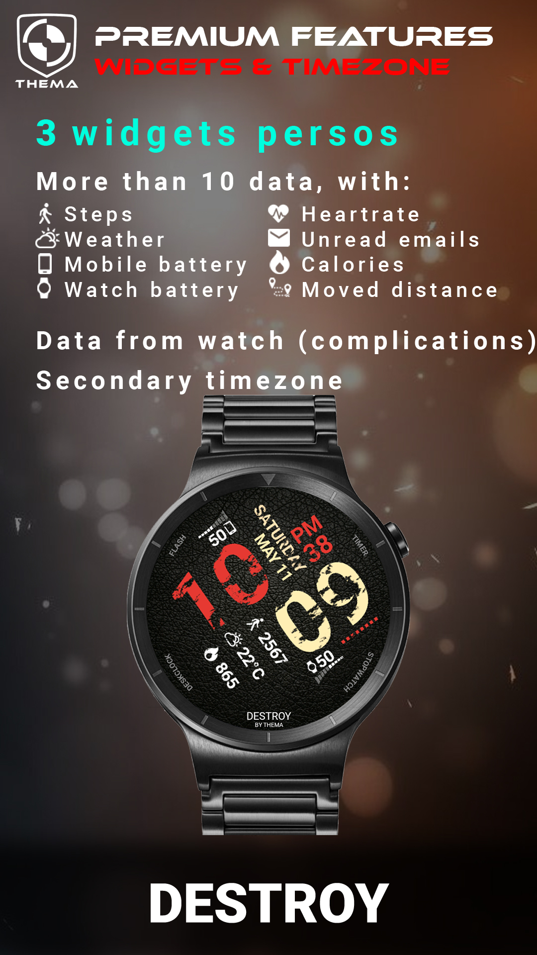 اسکرین شات 4 برنامه Destroy Watch Face
