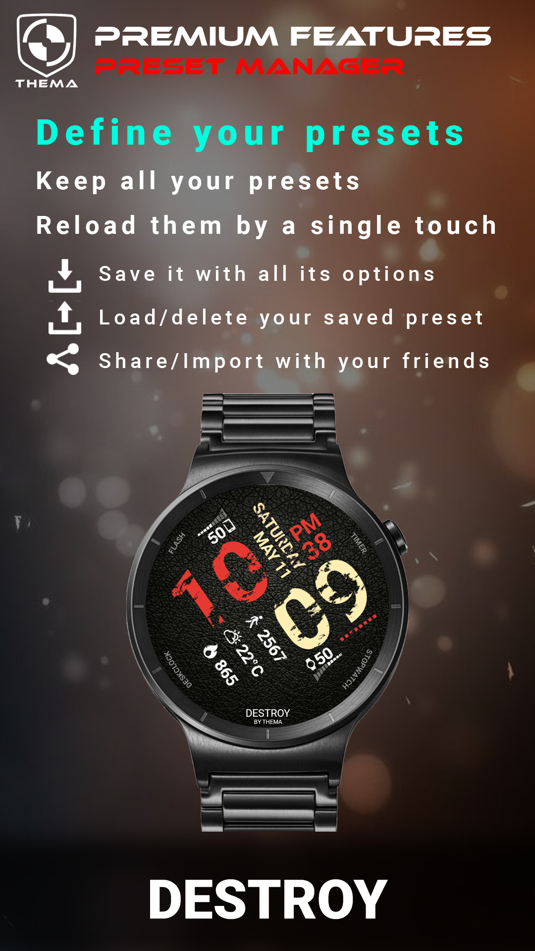 اسکرین شات 5 برنامه Destroy Watch Face