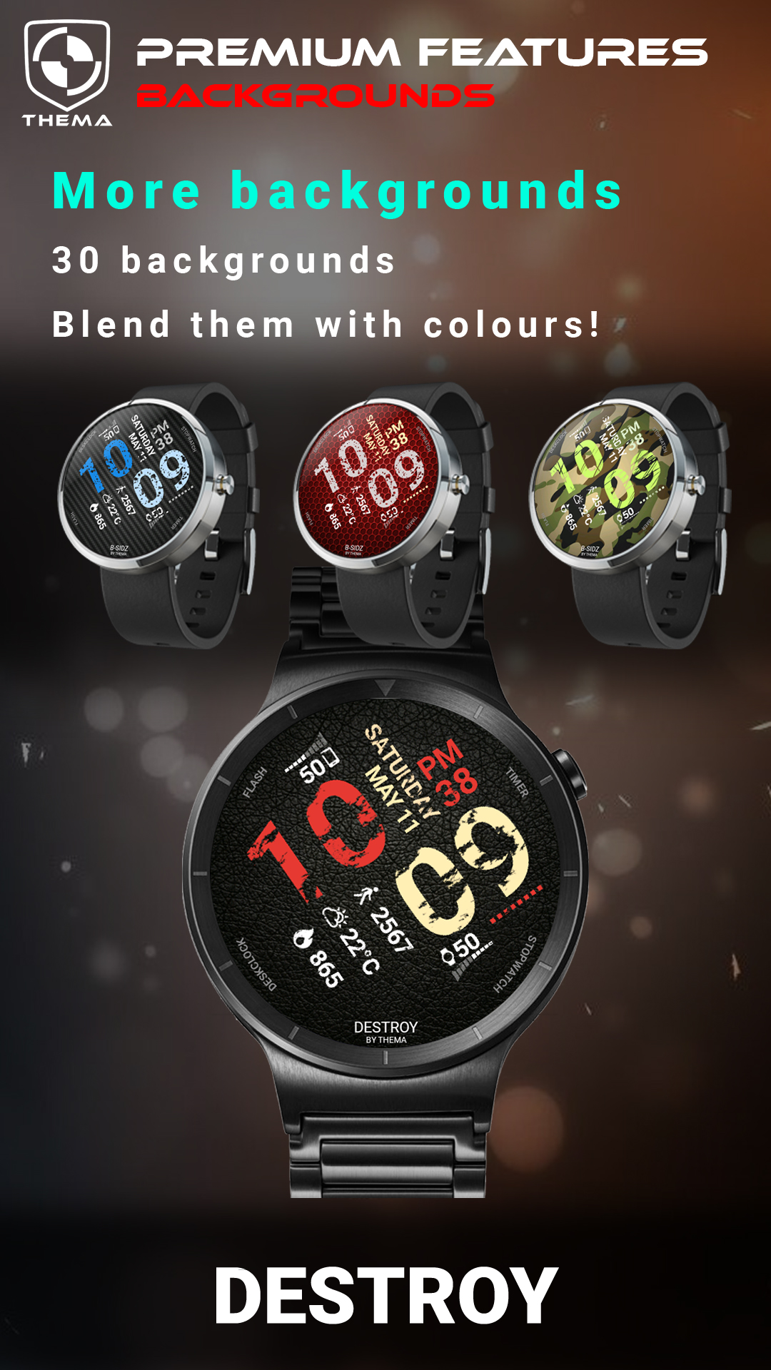 اسکرین شات 6 برنامه Destroy Watch Face