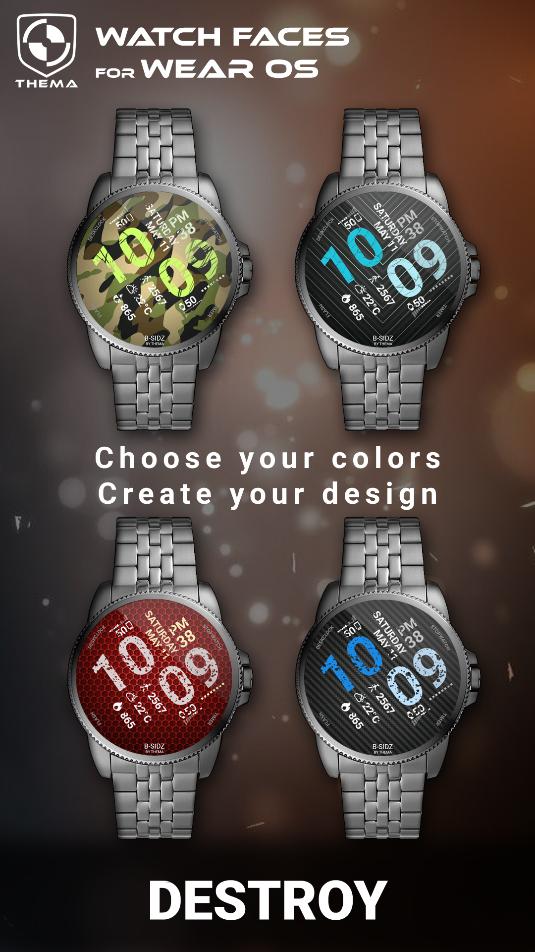 اسکرین شات 2 برنامه Destroy Watch Face