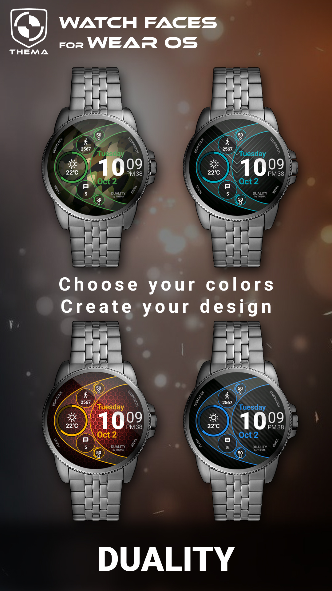 اسکرین شات 2 برنامه Duality Watch Face