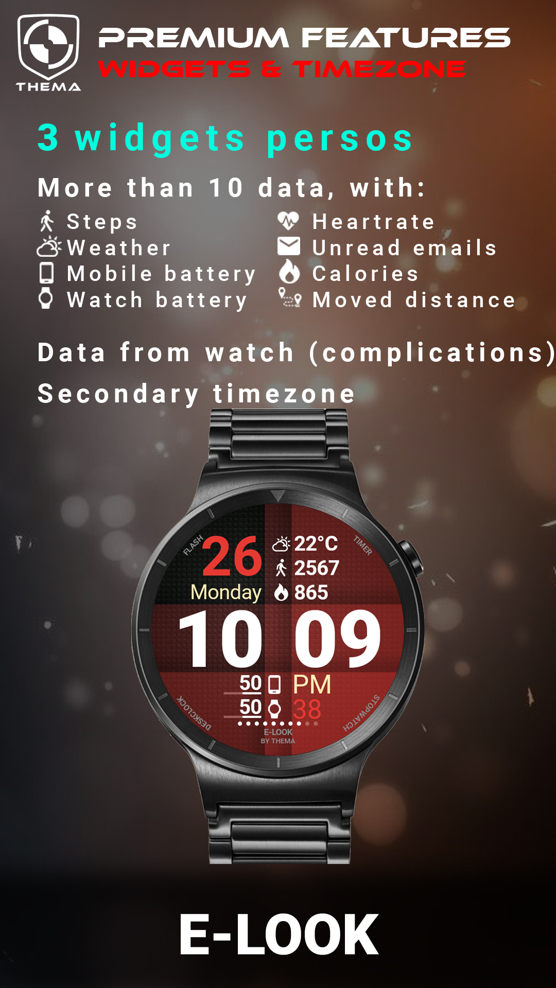اسکرین شات 4 برنامه E-Look Watch Face