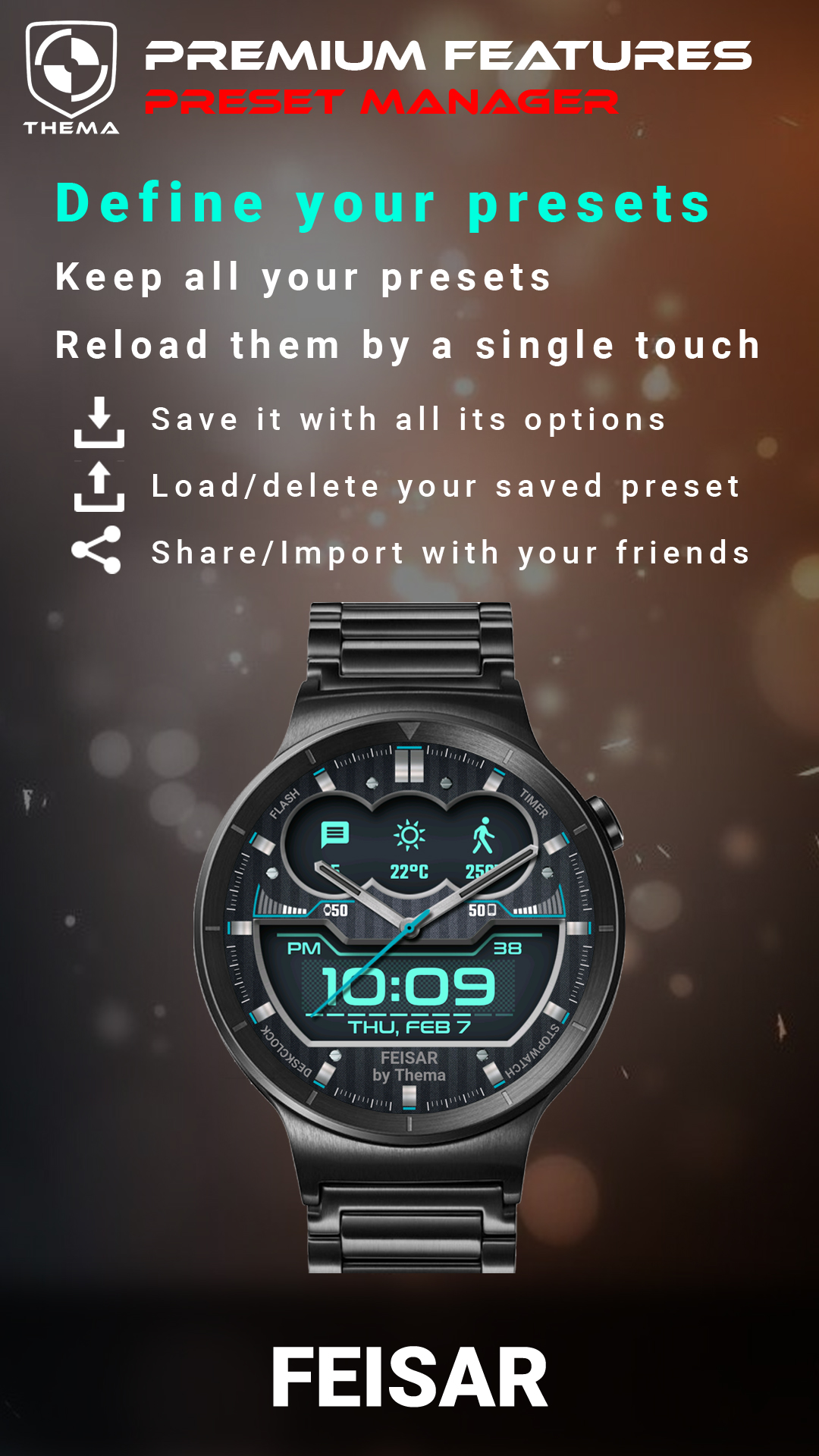 اسکرین شات 5 برنامه Feisar Watch Face