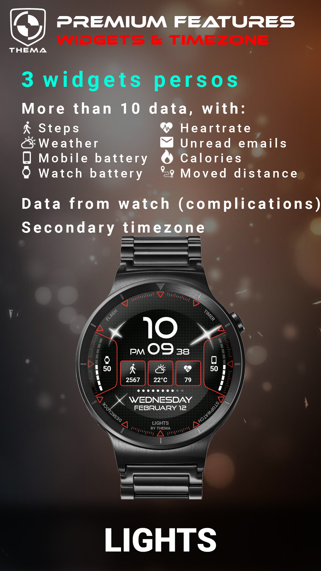 اسکرین شات 4 برنامه Lights Watch Face