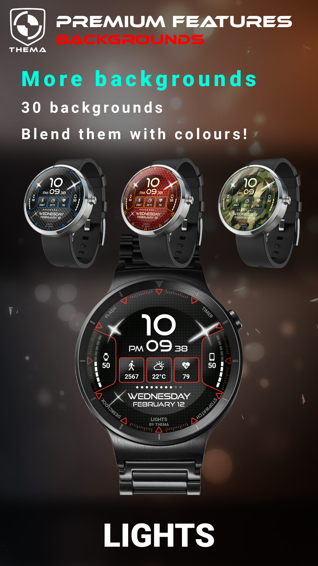 اسکرین شات 6 برنامه Lights Watch Face