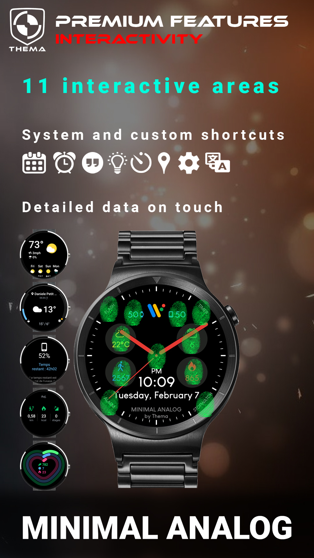 اسکرین شات 3 برنامه Minimal Analog Watch Face