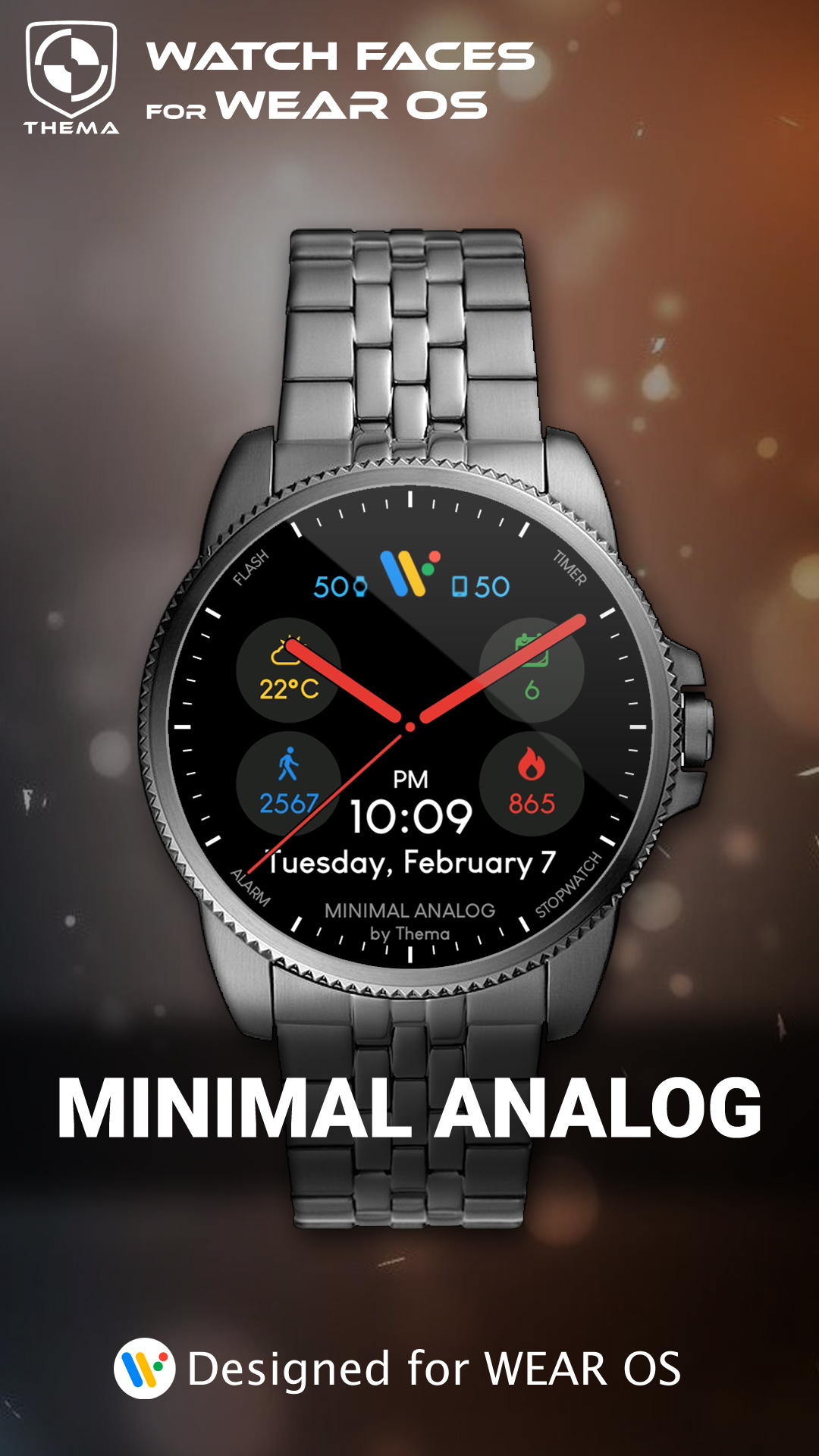 اسکرین شات 1 برنامه Minimal Analog Watch Face