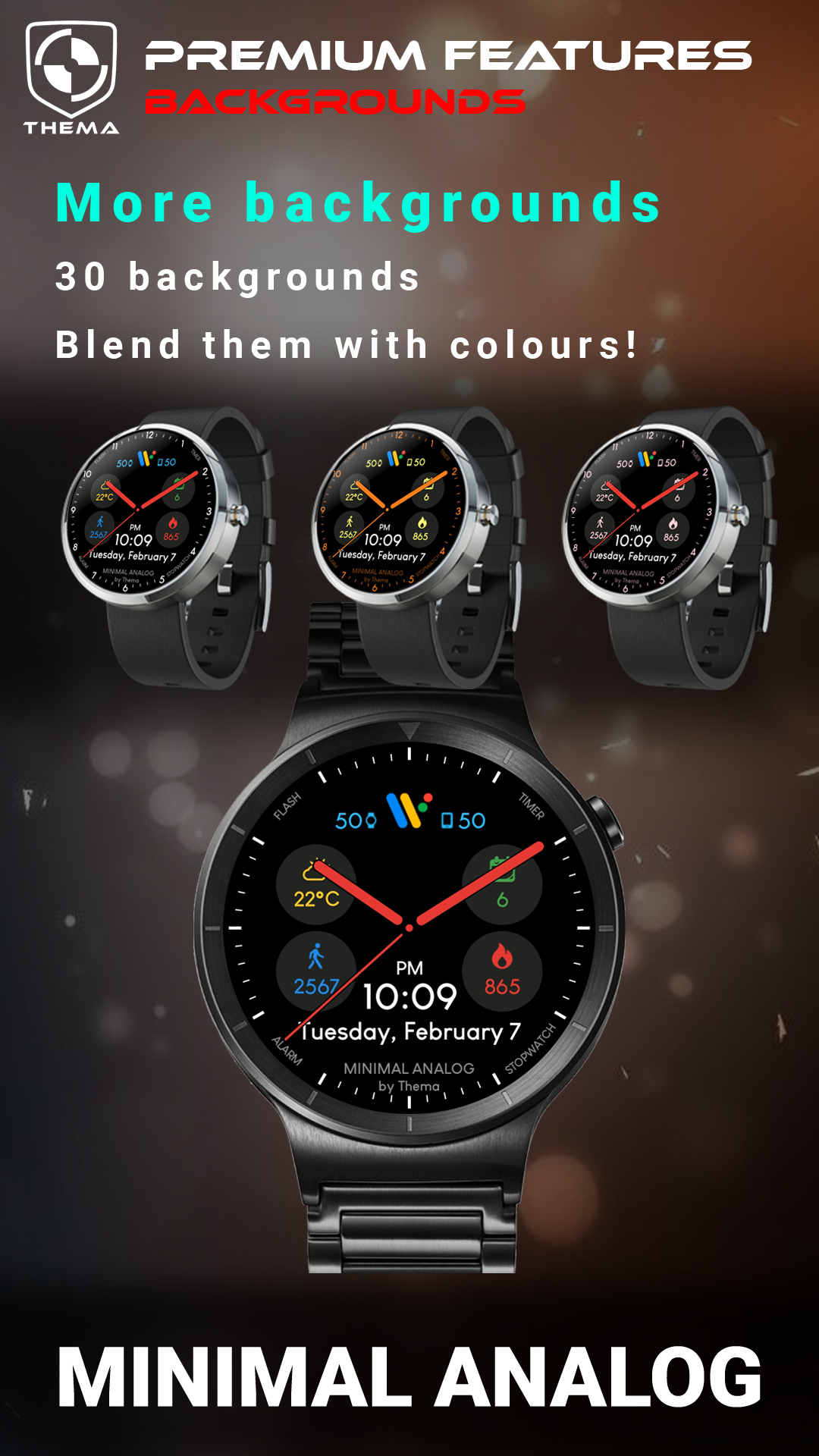 اسکرین شات 6 برنامه Minimal Analog Watch Face