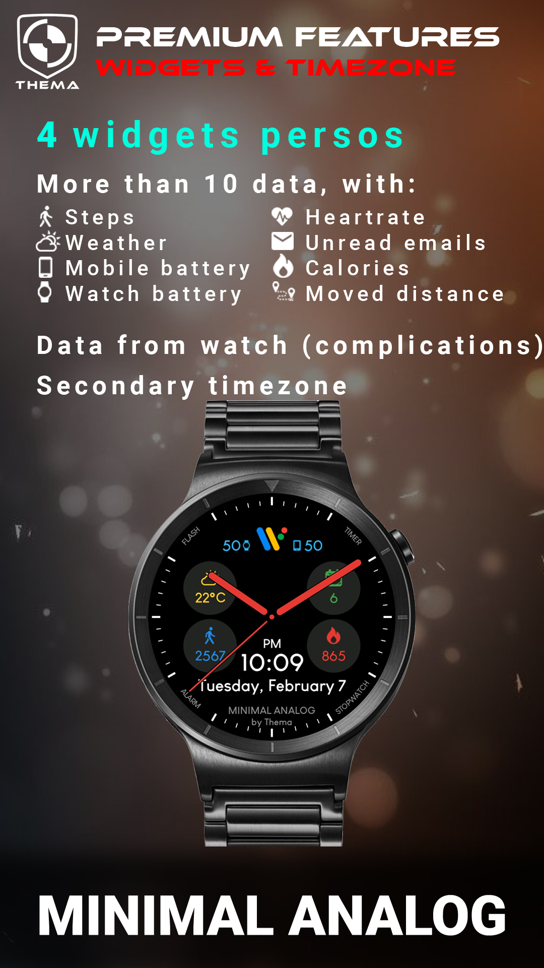 اسکرین شات 4 برنامه Minimal Analog Watch Face