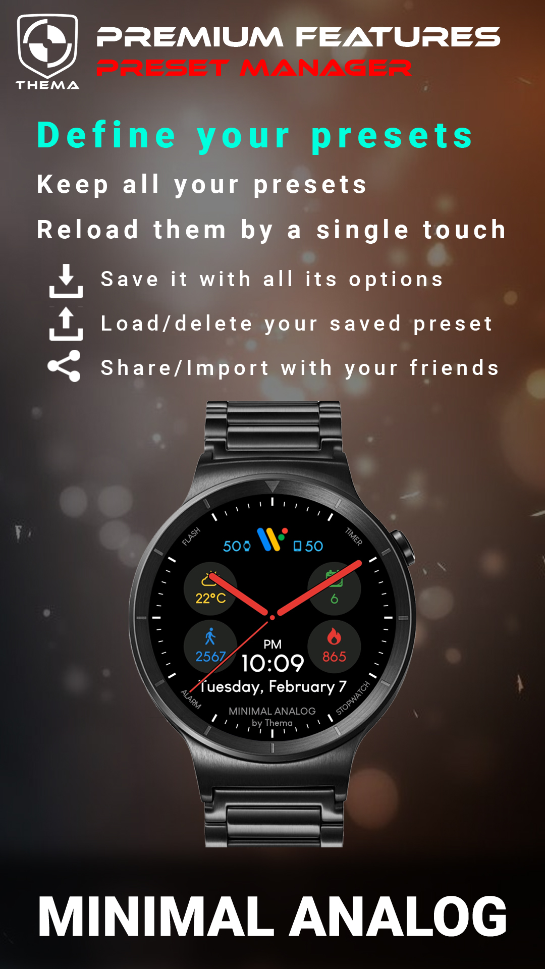 اسکرین شات 5 برنامه Minimal Analog Watch Face