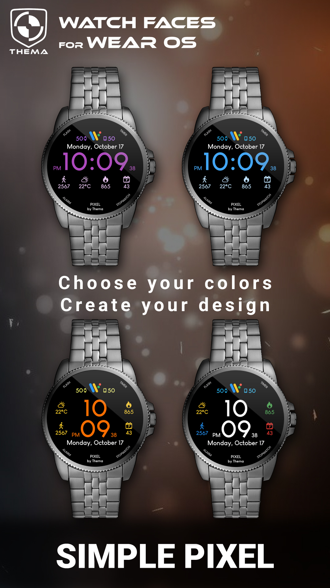 اسکرین شات 2 برنامه Simple Pixel Watch Face