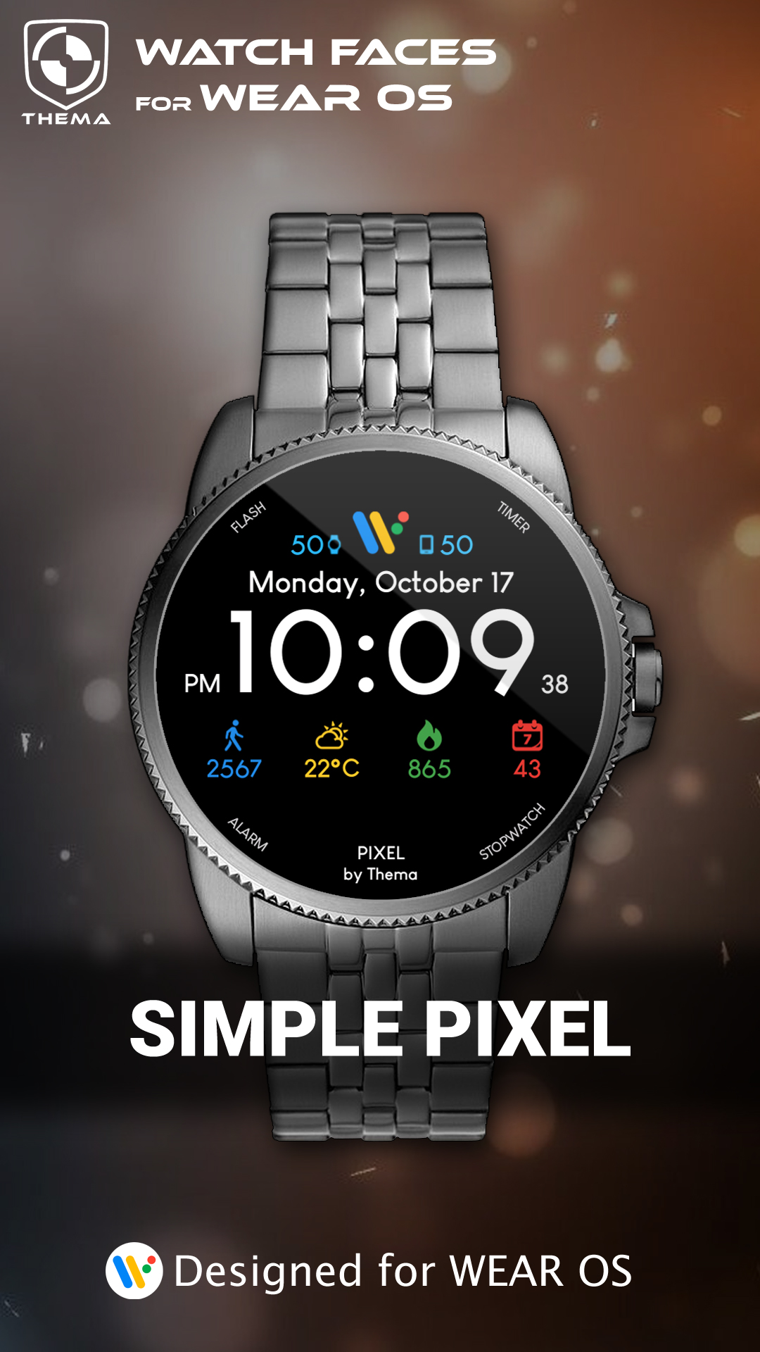 اسکرین شات 1 برنامه Simple Pixel Watch Face