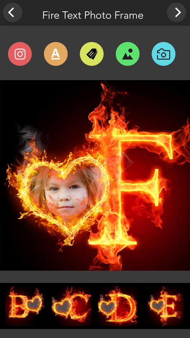اسکرین شات 1 برنامه Fire Text Photo Frame