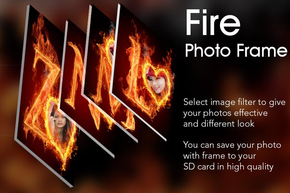 اسکرین شات 2 برنامه Fire Text Photo Frame