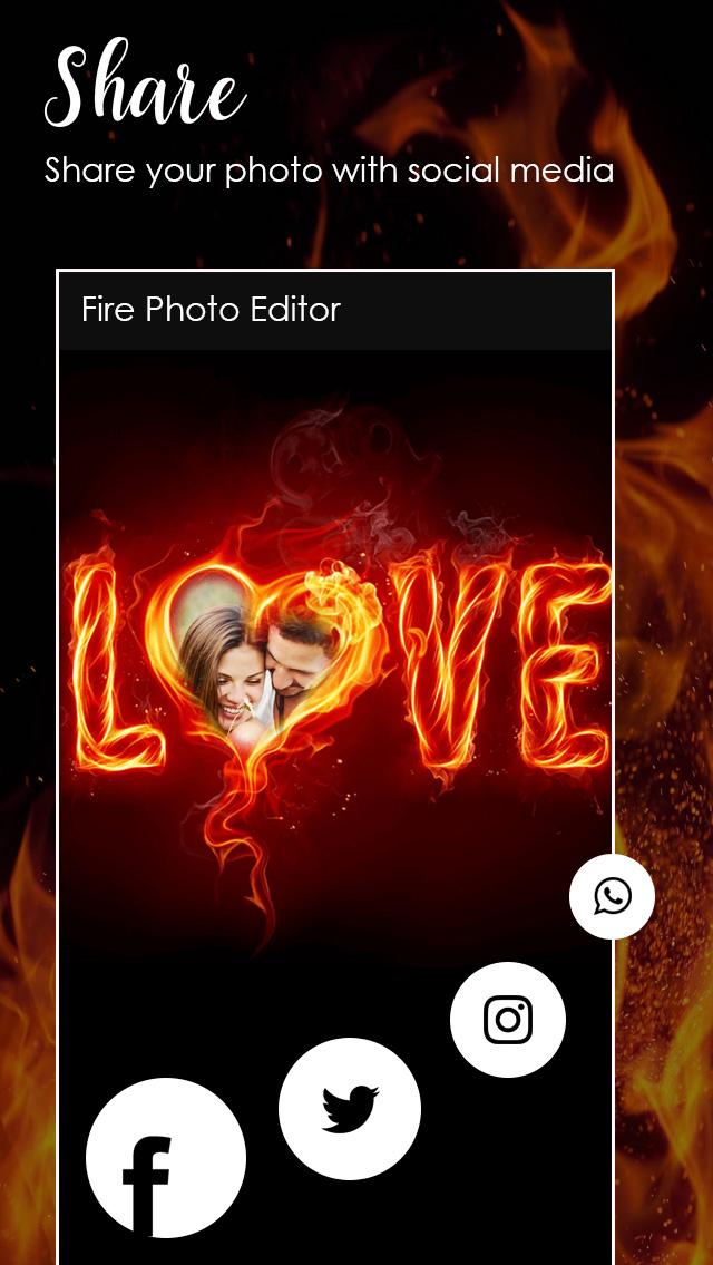 اسکرین شات 8 برنامه Fire Text Photo Frame