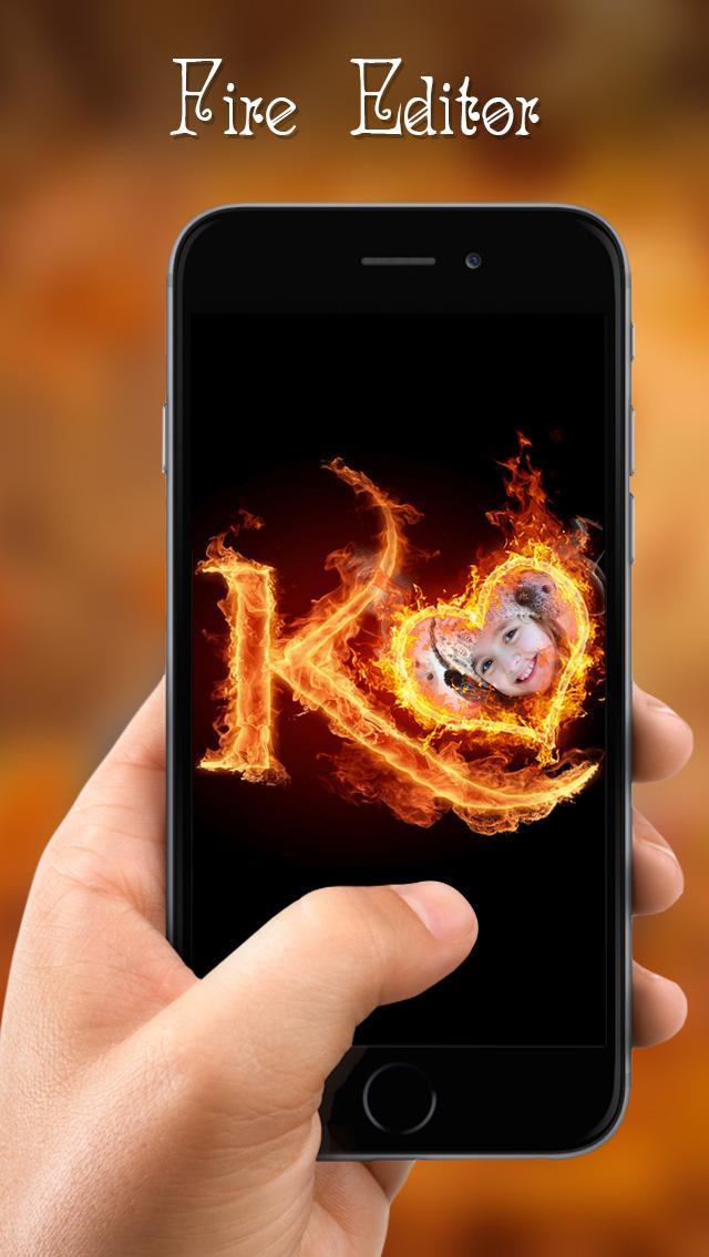اسکرین شات 5 برنامه Fire Text Photo Frame