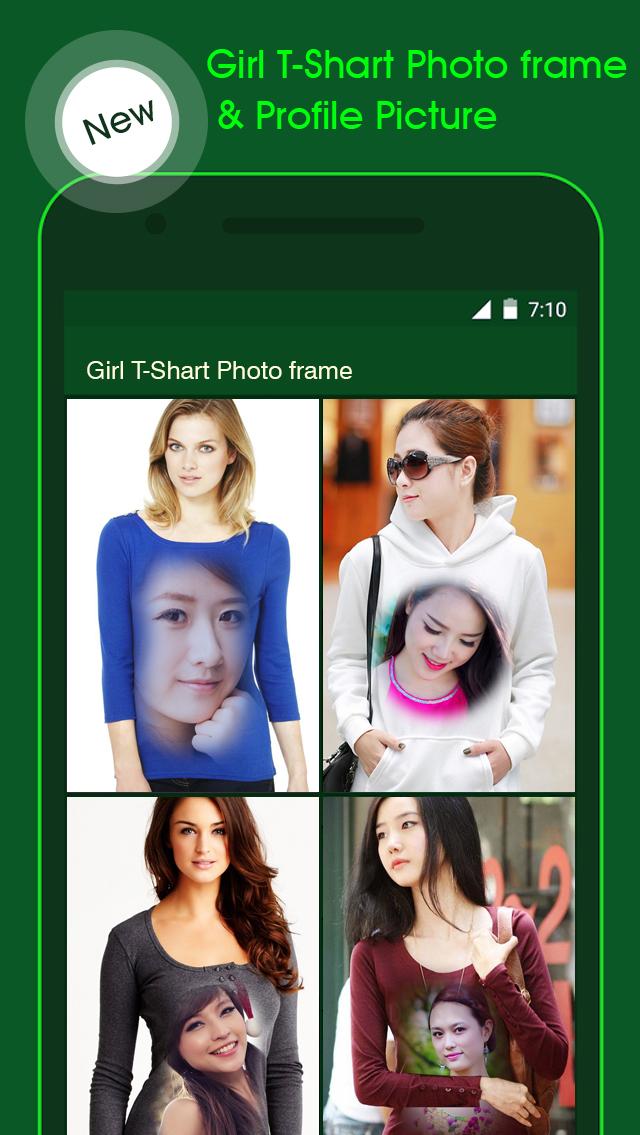 اسکرین شات 2 برنامه Girl T Shirt Photo Frame