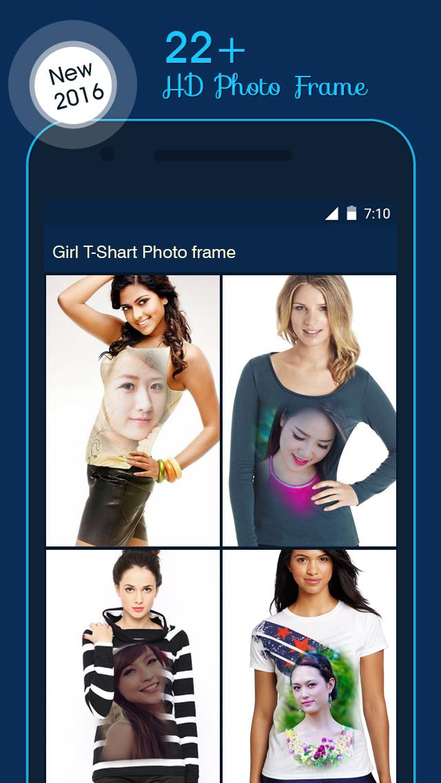 اسکرین شات 3 برنامه Girl T Shirt Photo Frame