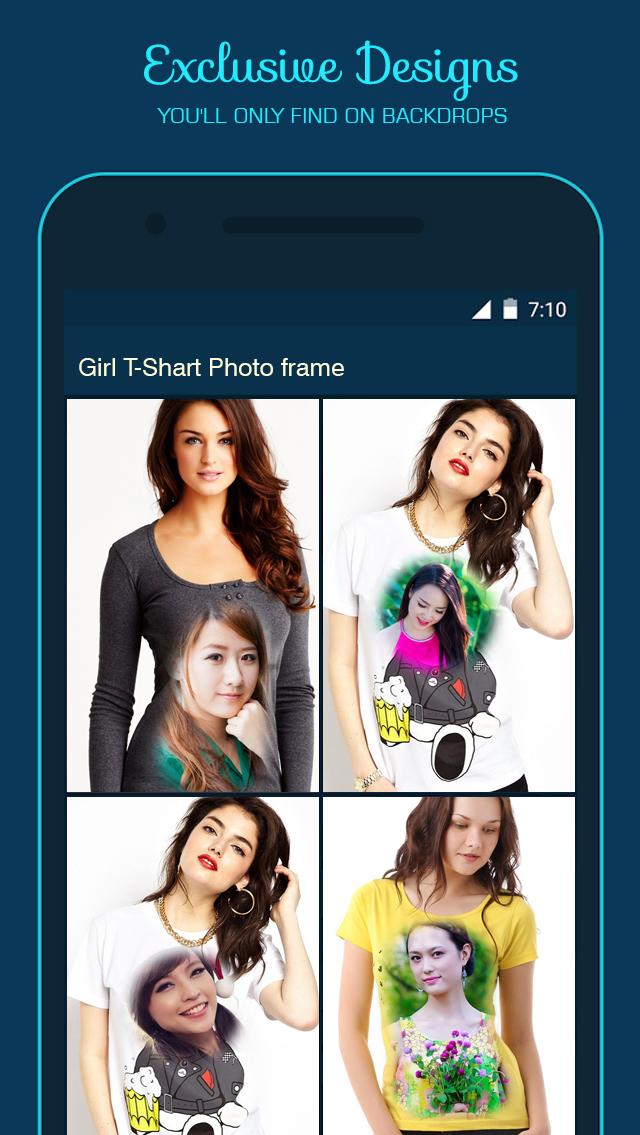 اسکرین شات 1 برنامه Girl T Shirt Photo Frame