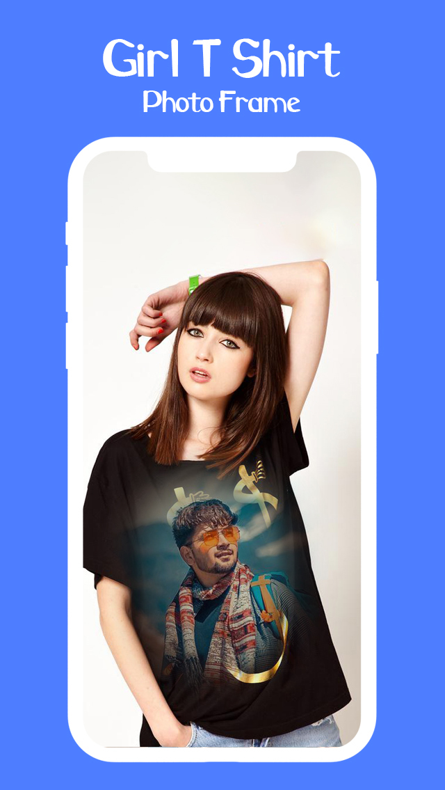 اسکرین شات 1 برنامه Girl T Shirt Photo Frame