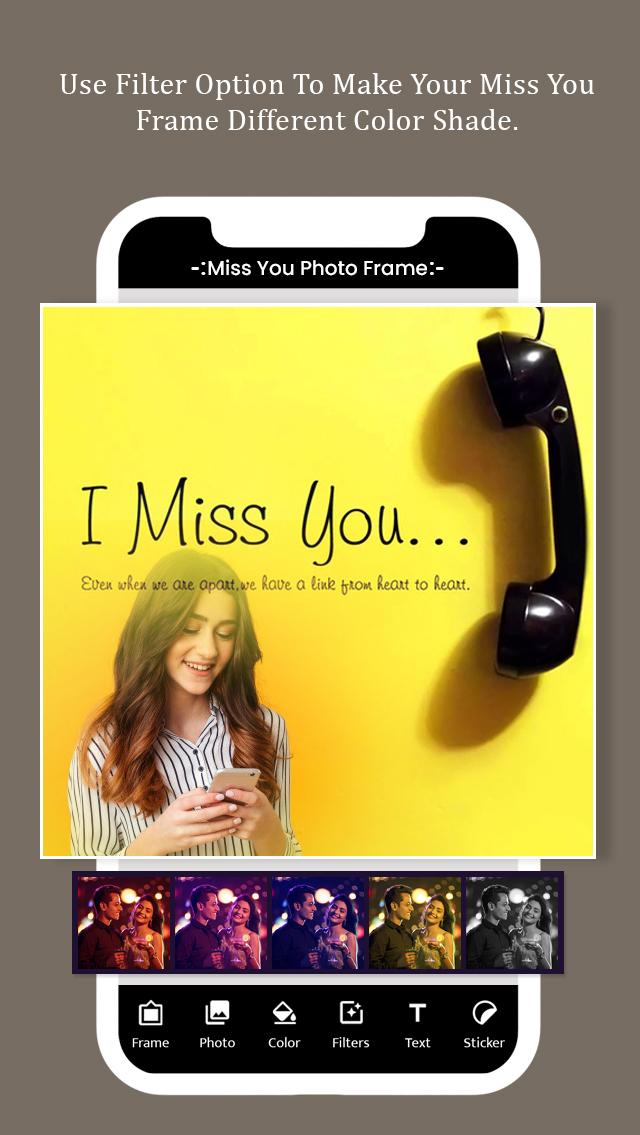 اسکرین شات 3 برنامه Miss You Photo Frame