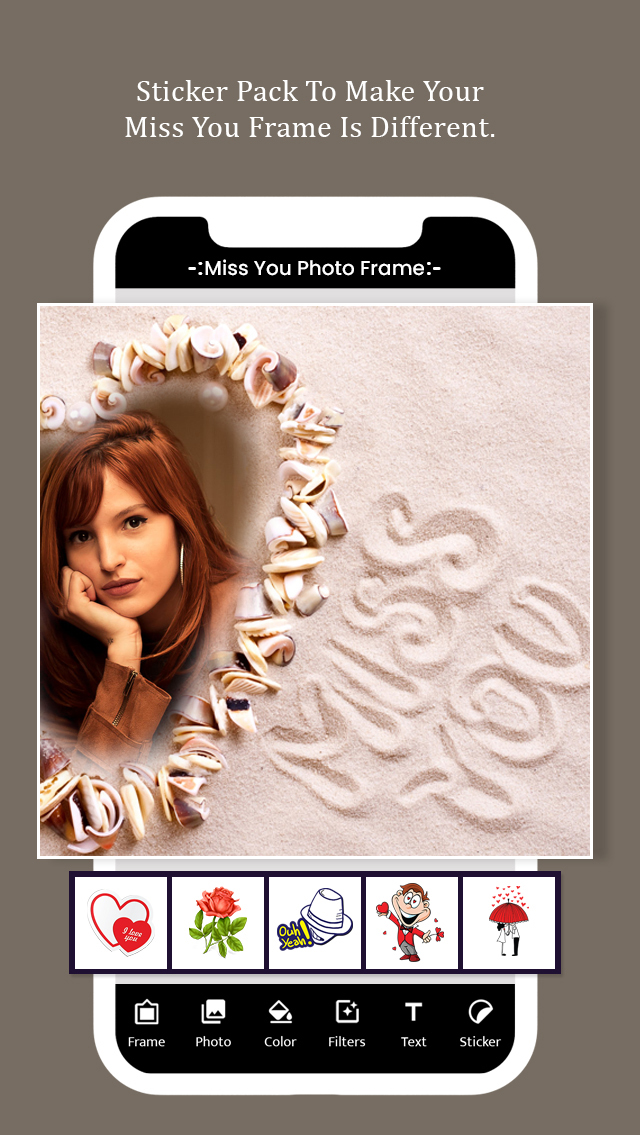 اسکرین شات 5 برنامه Miss You Photo Frame
