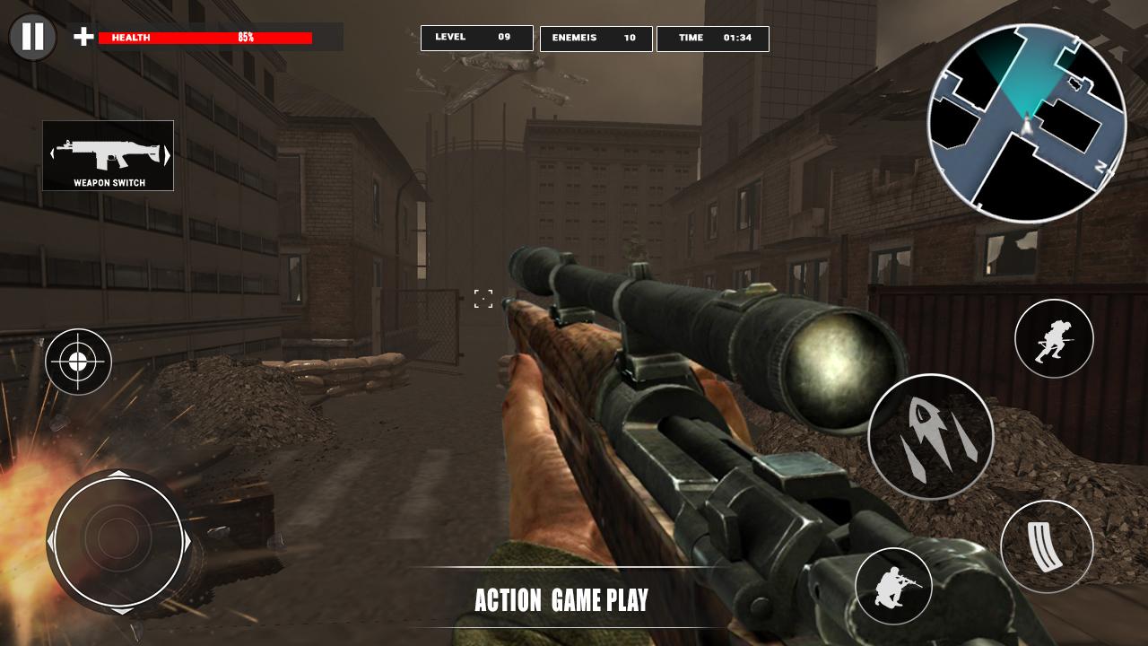 اسکرین شات 5 بازی Gun War Fire Duty: WW2 Shooter
