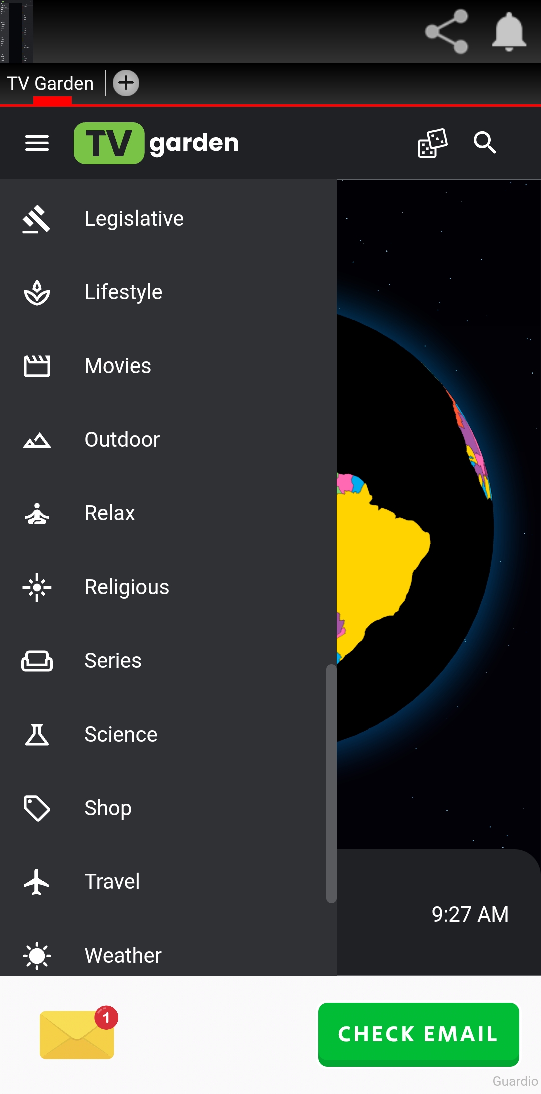 اسکرین شات 3 برنامه Live TV Garden