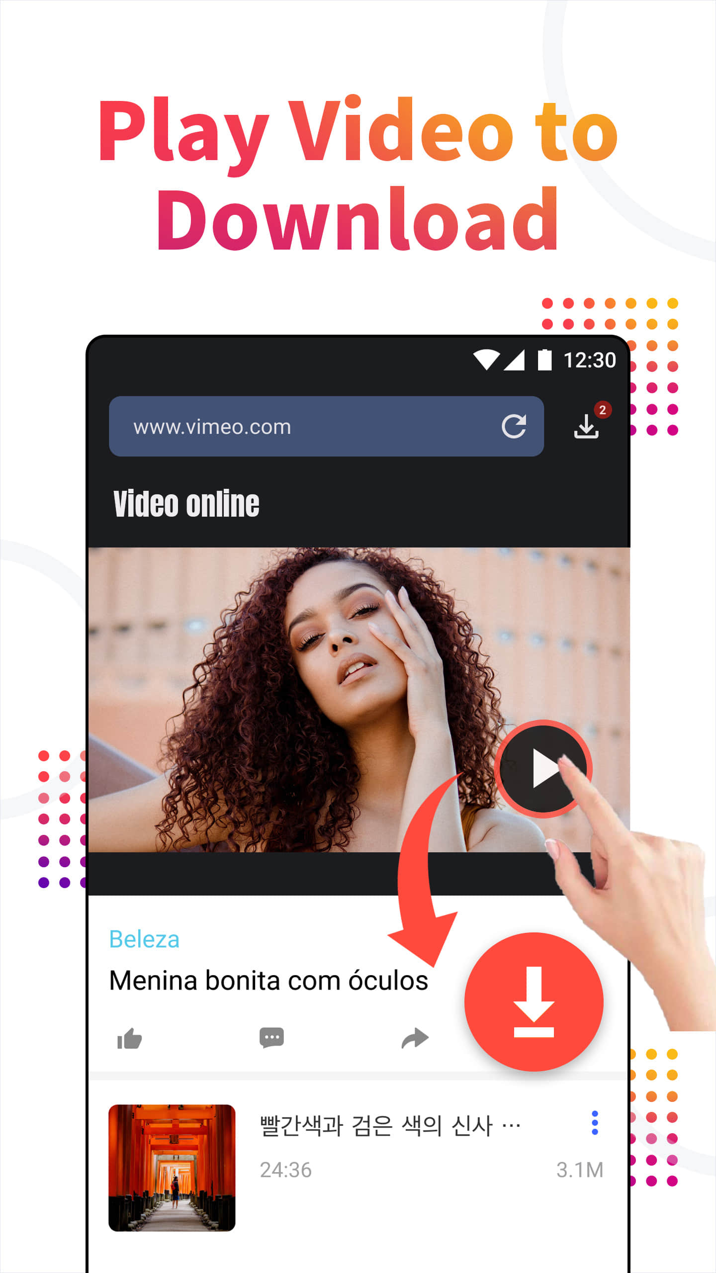 اسکرین شات 4 برنامه Video downloader, download all