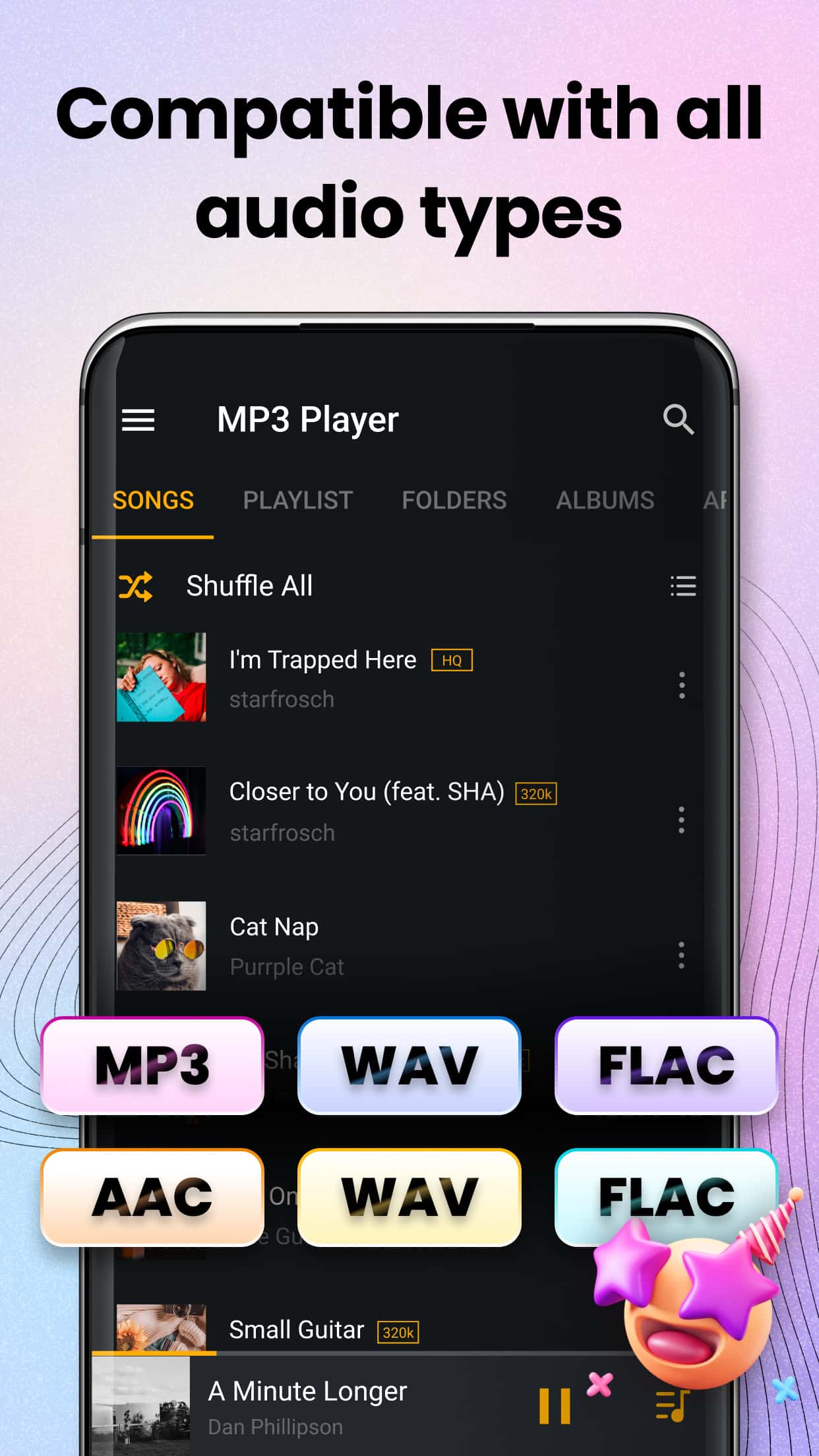 اسکرین شات 2 برنامه Music Player, MP3 Player