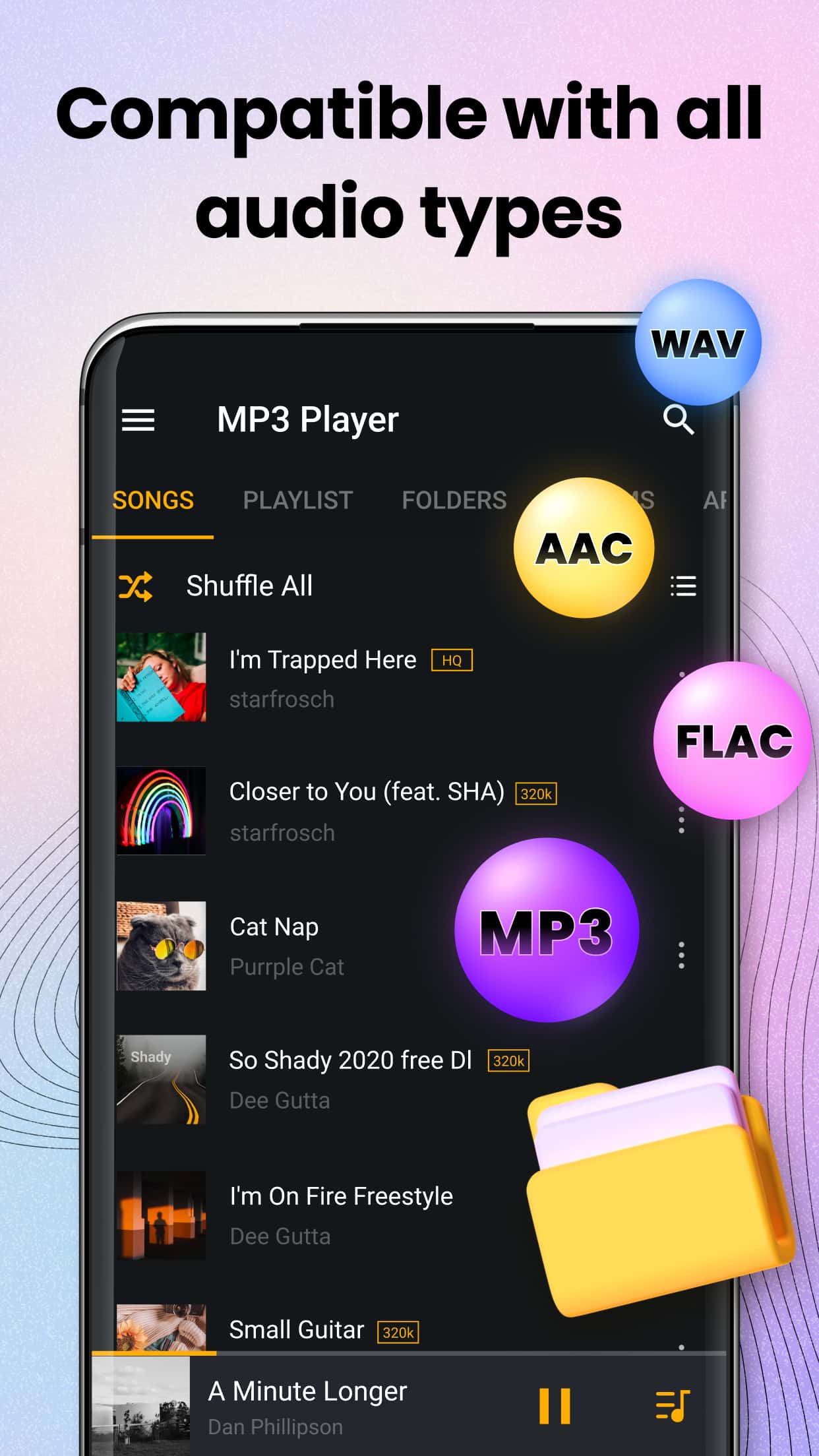 اسکرین شات 2 برنامه Music Player & MP3, Bass Boost