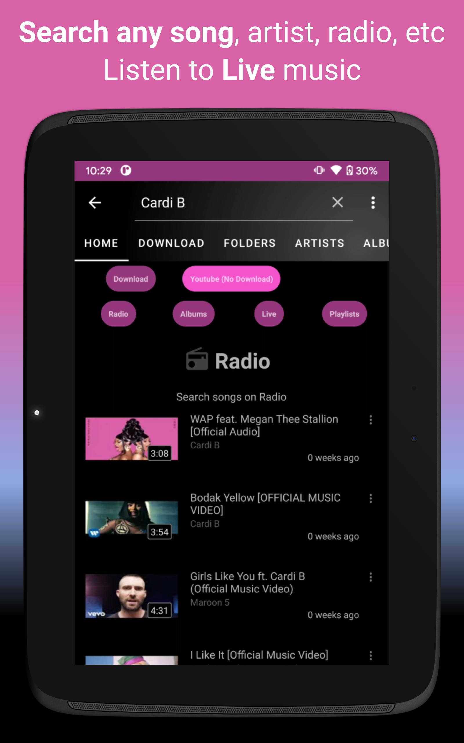 اسکرین شات برنامه Video Music Player Downloader 2
