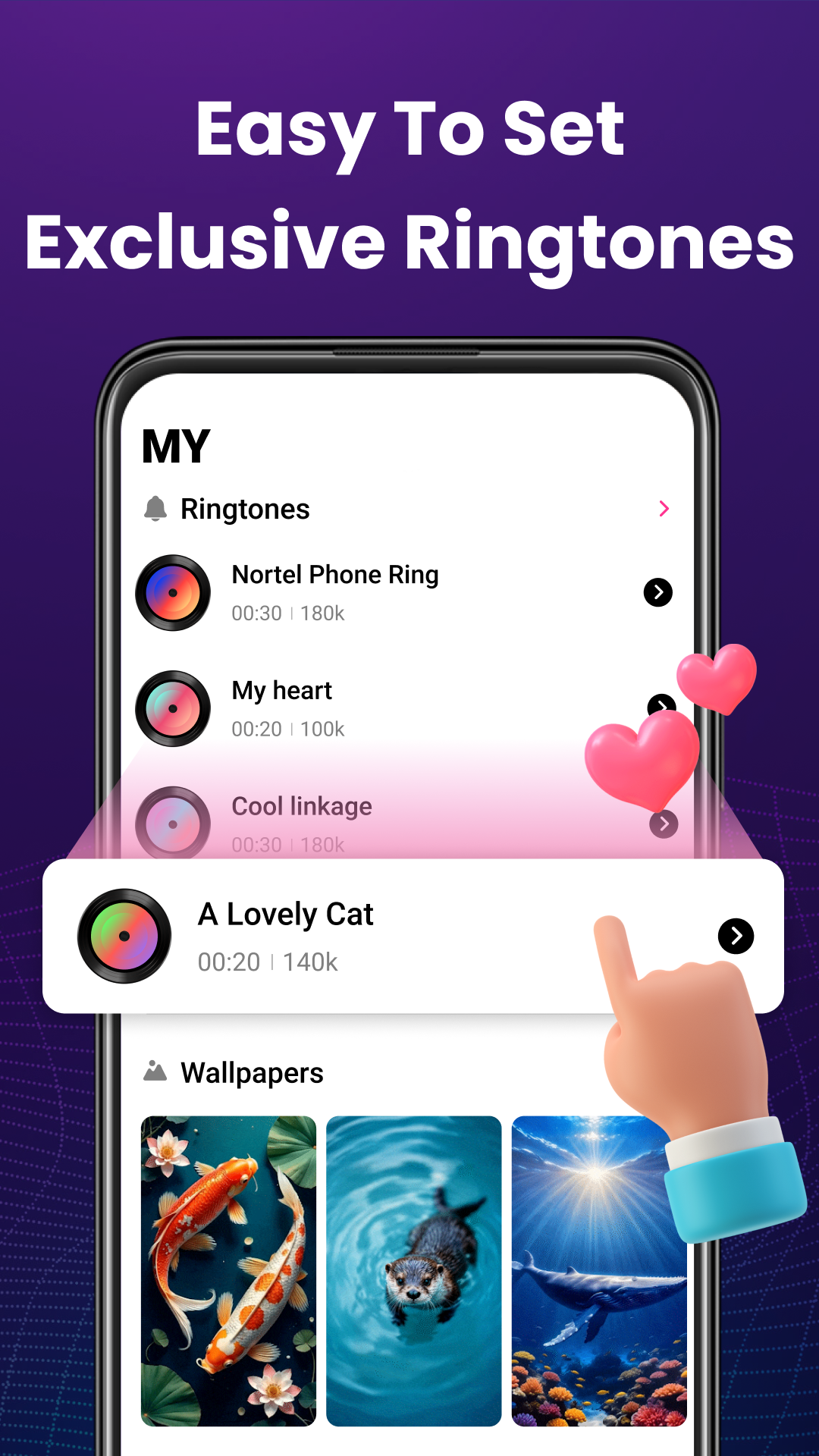 اسکرین شات 6 برنامه Ringtones songs & HD Wallpaper