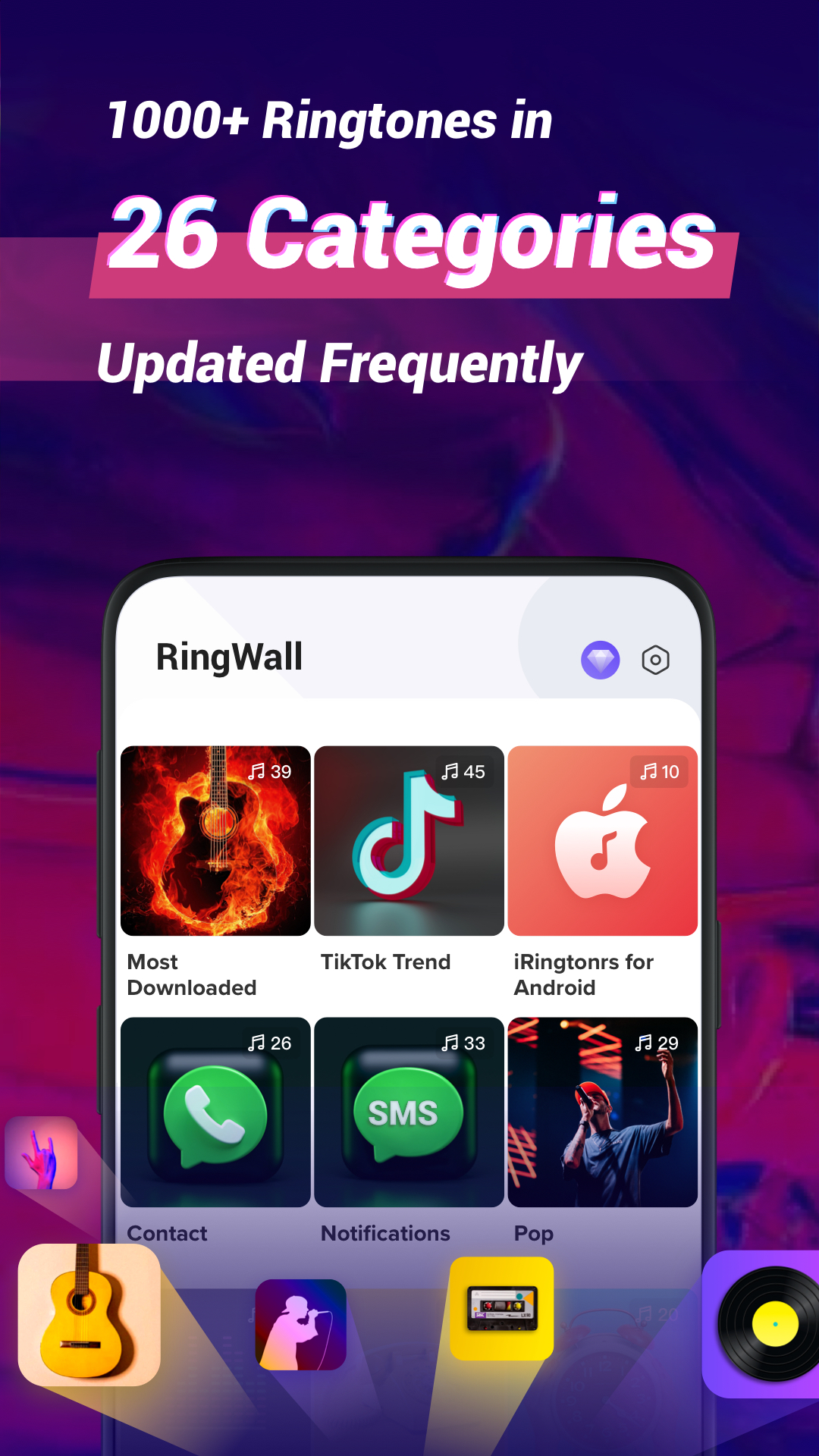 اسکرین شات 2 برنامه Ringtones songs - RingWall