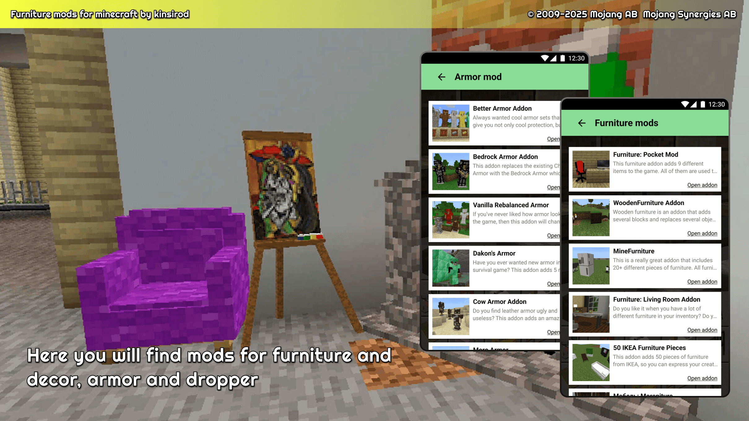 اسکرین شات 2 برنامه Furniture mods for Minecraft