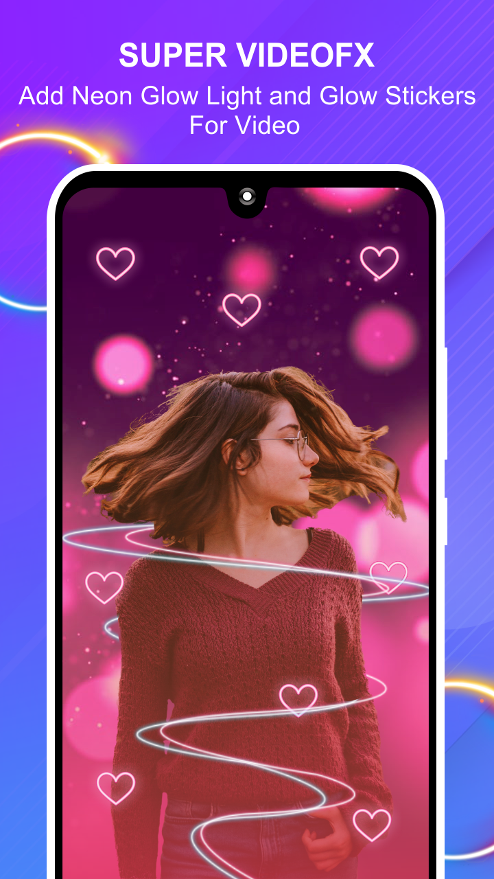 اسکرین شات 2 برنامه Super FX Video Effects - Neon Sketch Video Editor