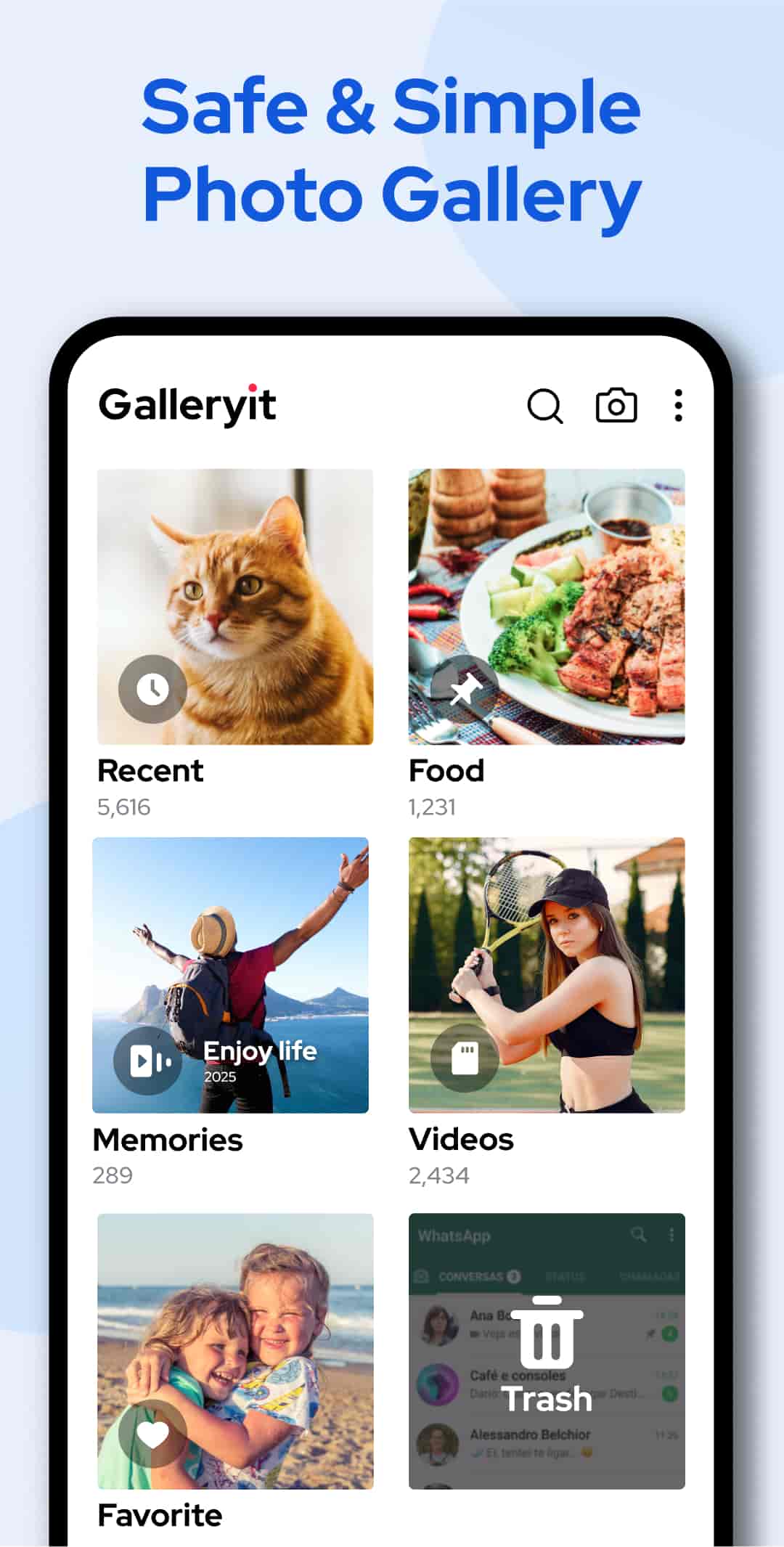 اسکرین شات 1 برنامه Galleryit - Photo Vault, Album